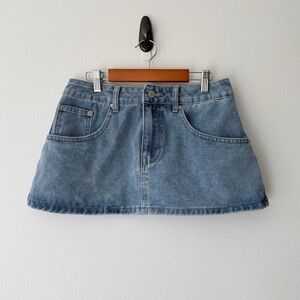 Eminol Blue A Line Denim Mini Skirt